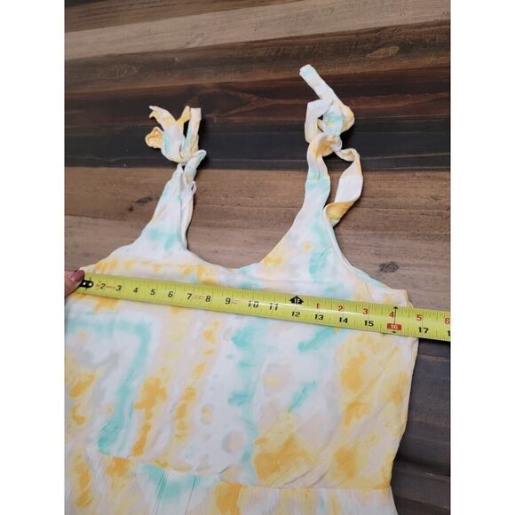 Altar'd State Watercolor Print Maxi Dress Sleeveless Shoulder Tie Size M - Picture 6 of 10